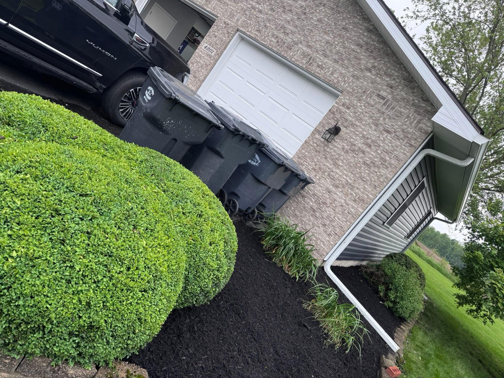 Finished landscaping project